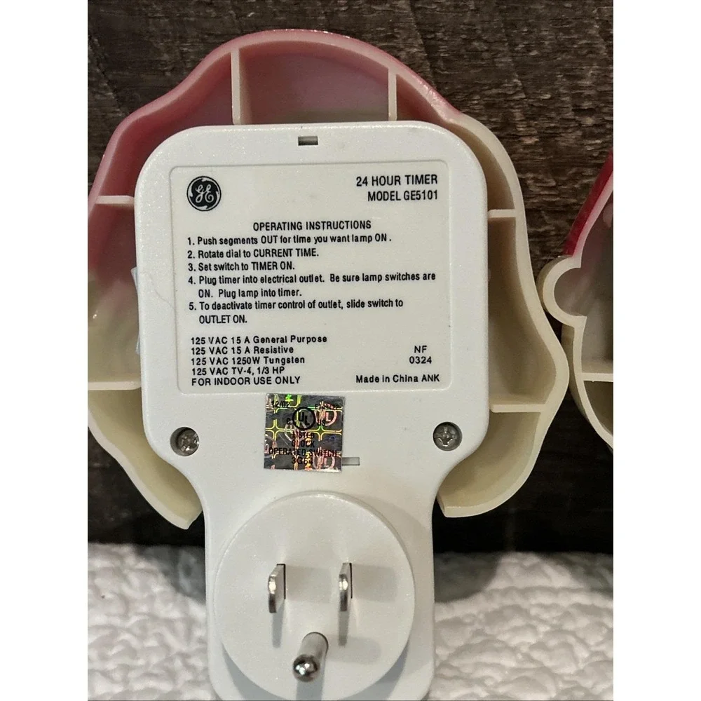 GE Lot Of 2 24 Hour Outlet Timer Model GE5101 With Santa Face Cover